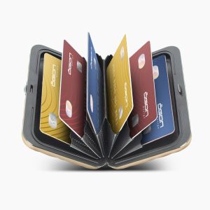 Ögon Designs Smart Case Kartenetui Aluminium Quilted Button Schwarz